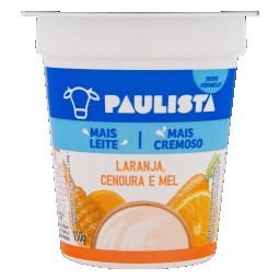 Iogurte Paulista Natural Laranja, Cenoura e Mel 150g