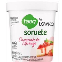 Sorvete Cheesecake de Morango Taeq by Lowko Pote 455ml   