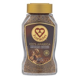 Café Solúvel Liofilizado 3 Corações Vidro 100g