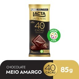 Chocolate Lacta Intense Meio Amargo 40% Cacau Original 85g