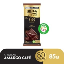 Chocolate Lacta Intense Amargo 60% Cacau Café 85g