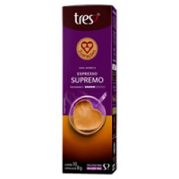 Café em Cápsula Torrado e Moído Espresso Supremo 3 Corações Caixa 10 Unidades 8g Cada