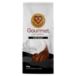 Café Torrado e Moído 3 Corações Gourmet Dark Roast Pacote 250g