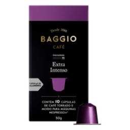 Café em Cápsula Torrado e Moído Extra Intenso Baggio Caixa 50g 10 Unidades
