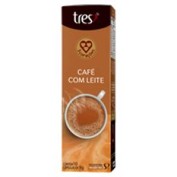 Café com Leite em Cápsula 3 Corações Caixa 10 Unidades 9g Cada