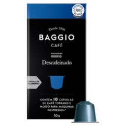 Café em Cápsula Torrado e Moído Descafeinado Baggio Caixa 50g 10 Unidades