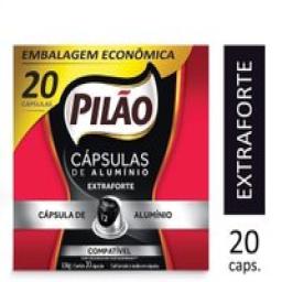 Café em Cápsula Torrado e Moído Espresso Extraforte Pilão Caixa 104g 20 Unidades Embalagem Econômica
