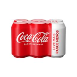 Pack Refrigerante Coca-Cola Original Lata 6 Unidades 350ml Cada Leve Mais Pague Menos