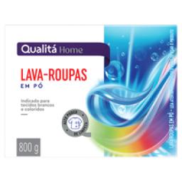 Lava-Roupas Pó Roupas Brancas e Coloridas Qualitá Home Caixa 800g