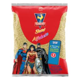 Macarrão de Sêmola Alfabeto Galo Show Pacote 500g Vem com Jogo de Realidade Aumentada Justice League