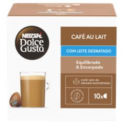 Café au Lait em Cápsula Desnatado Nescafé Dolce Gusto Caixa 100g 10 Unidades