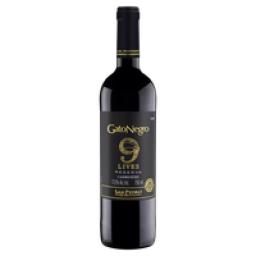 Vinho Tinto Chileno Gato Negro Reserva 9 Lives Carmenere 750ml