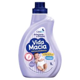 Amaciante de Roupa Glicerina e Amêndoas Vida Macia Frasco 1l