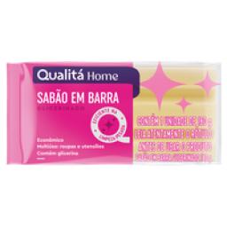 Sabão Barra Glicerinado Multiuso Qualitá Home Pacote 180g