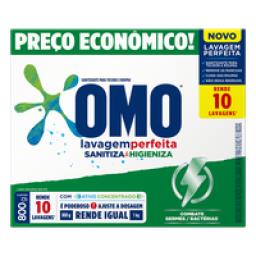 Lava-Roupas Pó Omo Lavagem Perfeita Sanitiza e Higieniza Caixa 800g