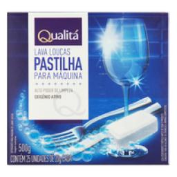 Detergente Pastilha para Máquina de Lavar Louças Qualitá Caixa 500g 25 Unidades