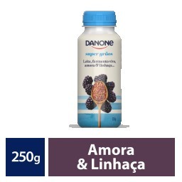 Iogurte Parcialmente Desnatado Amora e Linhaça Danone Super Grãos Frasco 250g 