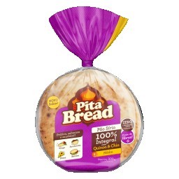 Pão Sírio Médio Integral Quinoa & Chia Pita Bread Pacote 320g