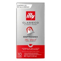 Café em Cápsula Torrado e Moído Clássico Espresso Illy Caixa 57g 10 Unidades
