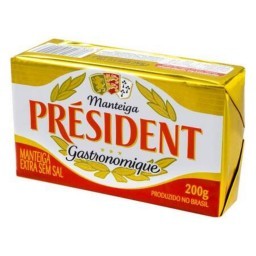 Manteiga Extra sem Sal PRÉSIDENT Tablete 200g