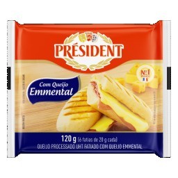 Queijo Processado Emmental Président 120g 6 Unidades