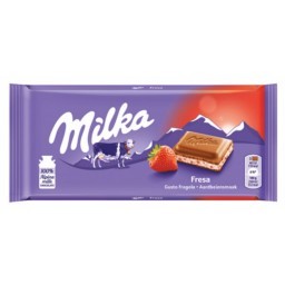 Chocolate com Morango Milka 100g
