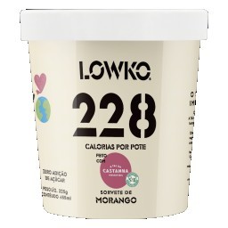 Sorvete Morango Lowko Pote 455ml