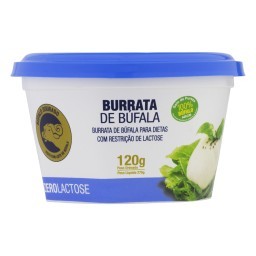 Queijo Burrata de Búfala Zero Lactose Pote Búfalo Dourado 120g