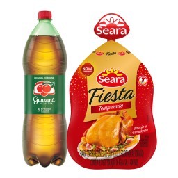 Ave Fiesta temperada Seara 3,5 Kg + Refrigerante Guaraná ANTARCTICA Garrafa 2L