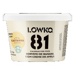 Sorvete Banana com Creme de Avelã Lowko Pote 100ml