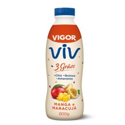 Iogurte Manga e Maracujá Vigor Viv 3 Grãos Garrafa 800g