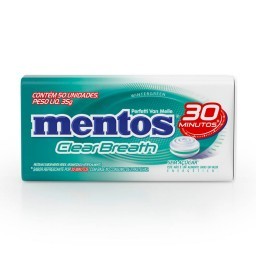 Pastilha Mentos Clear Breath Wintergreen Sem Açúcar - Lata 35g | 50 unidades
