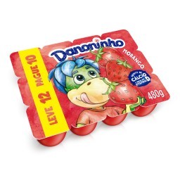 Danoninho Petit Suisse Morango 480g 12 unidades