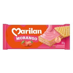 Biscoito Wafer Recheio Morango Marilan Pacote 115g