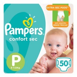 Fralda descartável Pampers Confort Sec tam P 50 unid.