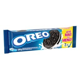 Biscoito recheado Oreo original embalagem econômica multipack 270g